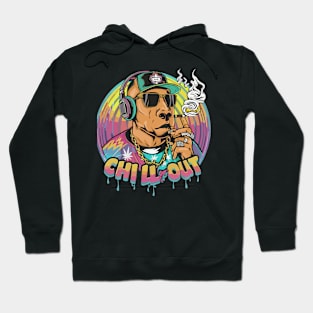 Chill Out: Hip Hop Dog Art Piece Hoodie